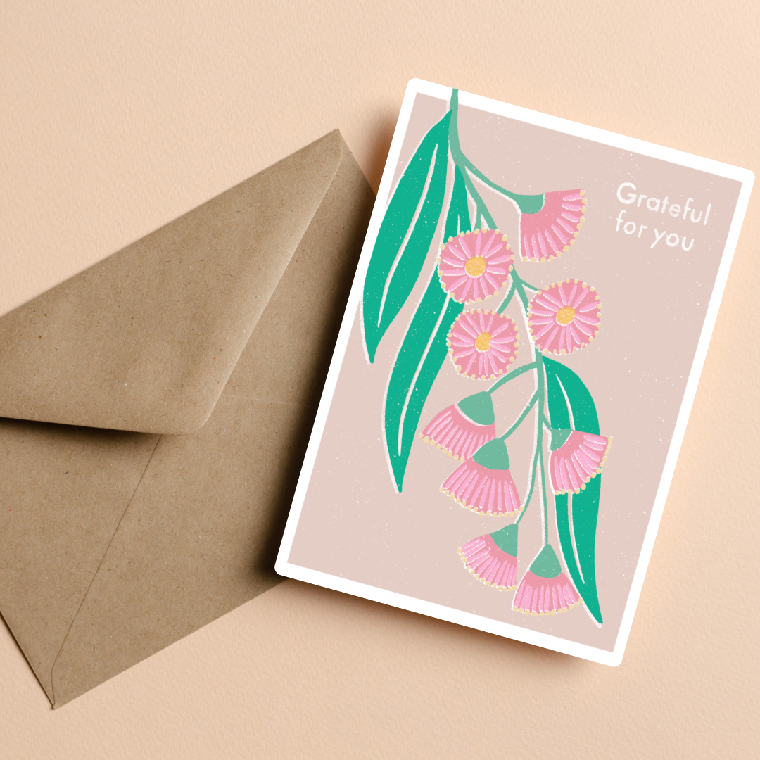 Pink Gum Blossoms Print (Case of 5)