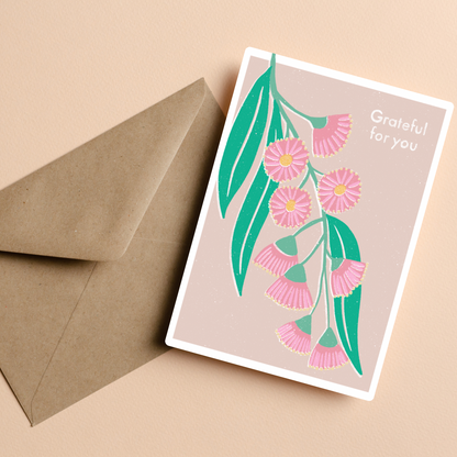 Pink Gum Blossoms Print (Case of 5)