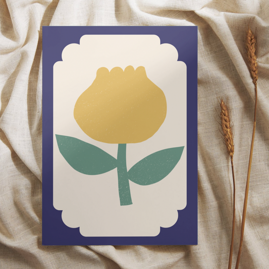 Yellow Bloom Vintage Florals Card