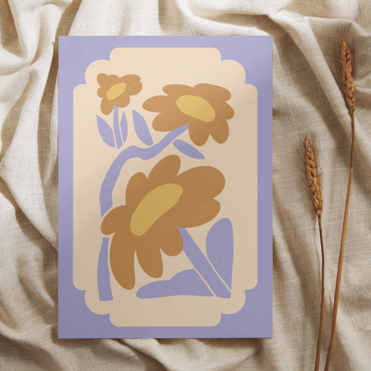 Yellow and Lilac Vintage Florals Card